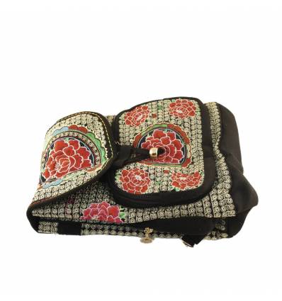 Rucsac textil broderie cu  buzunar