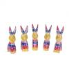 Set 5 iepuri lemn colorat 13 cm