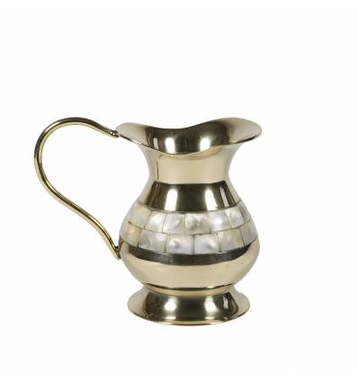 Carafă cu toartă alamă sidef